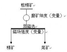 磁鐵礦選礦設(shè)備二段再磨精選試驗